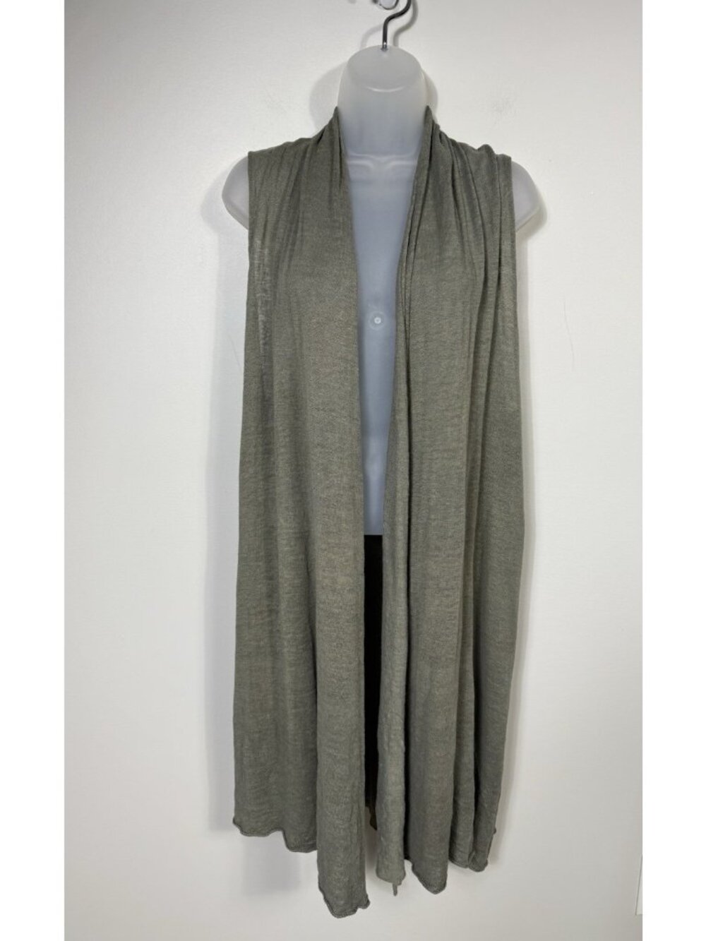 Cut Loose Womens Long Vest Linen Open Front Drapey Lagenlook Minimalist One Size